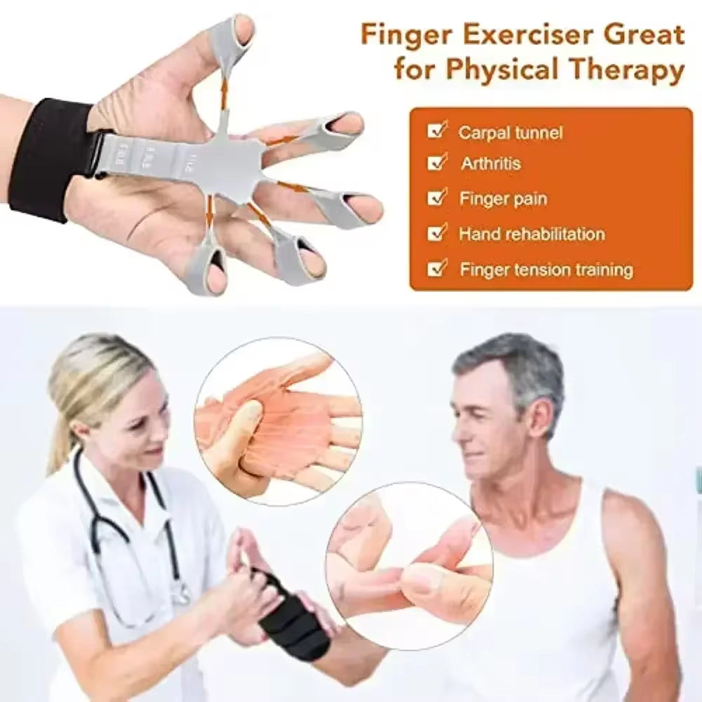 Silicone Grip Training and Exercise Finger Stretcher for Hand Strengthening and Arthritis Relief